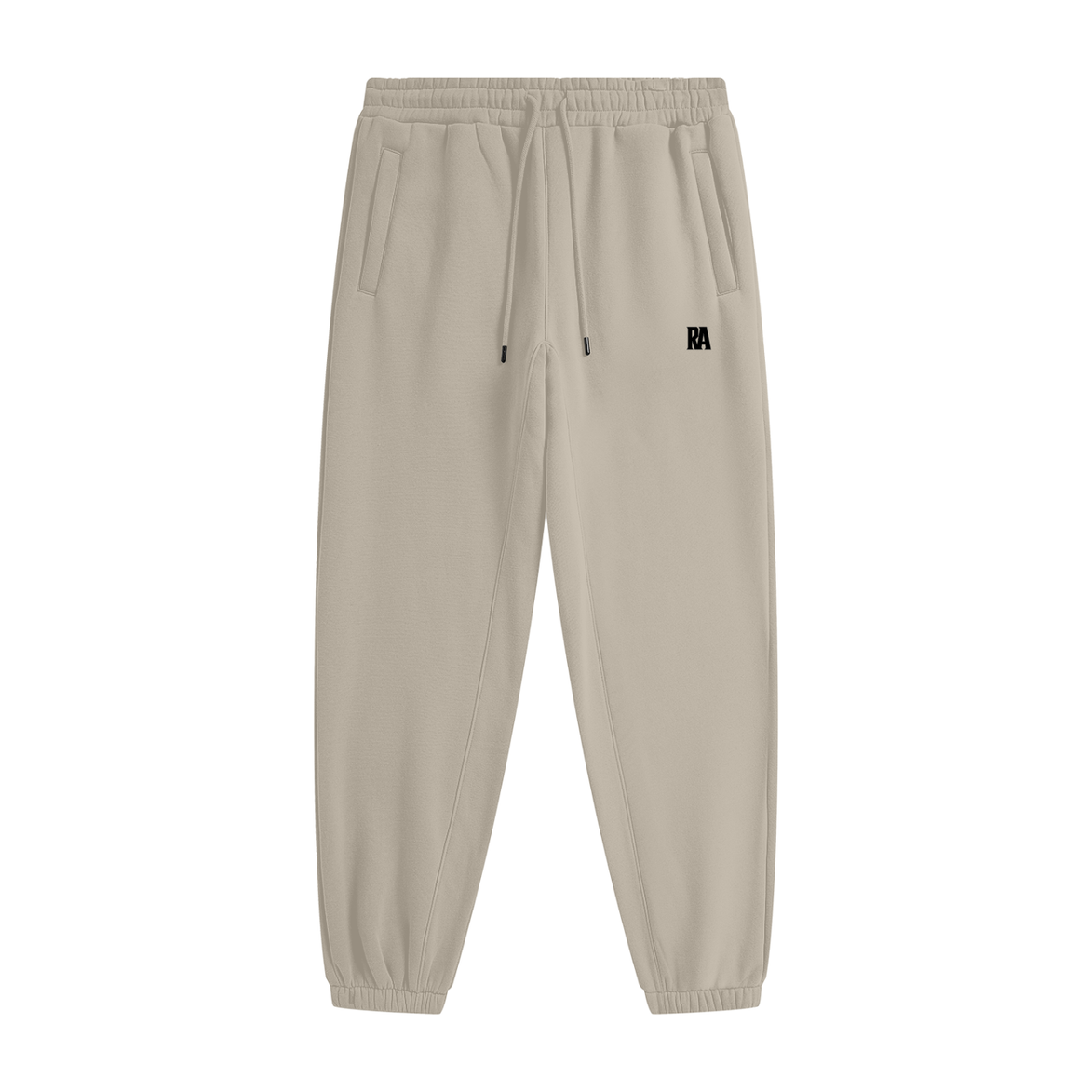 Classic Fleece Joggers Front View Beige Apricot