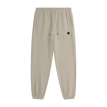 Classic Fleece Joggers Front View Beige Apricot