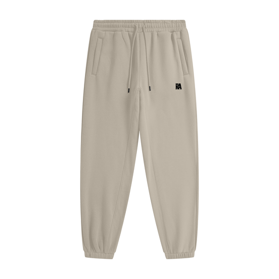 Classic Fleece Joggers Front View Beige Apricot