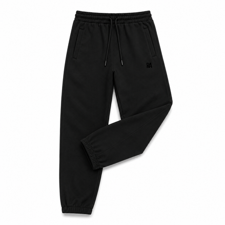 Classic Fleece Joggers Front View Black