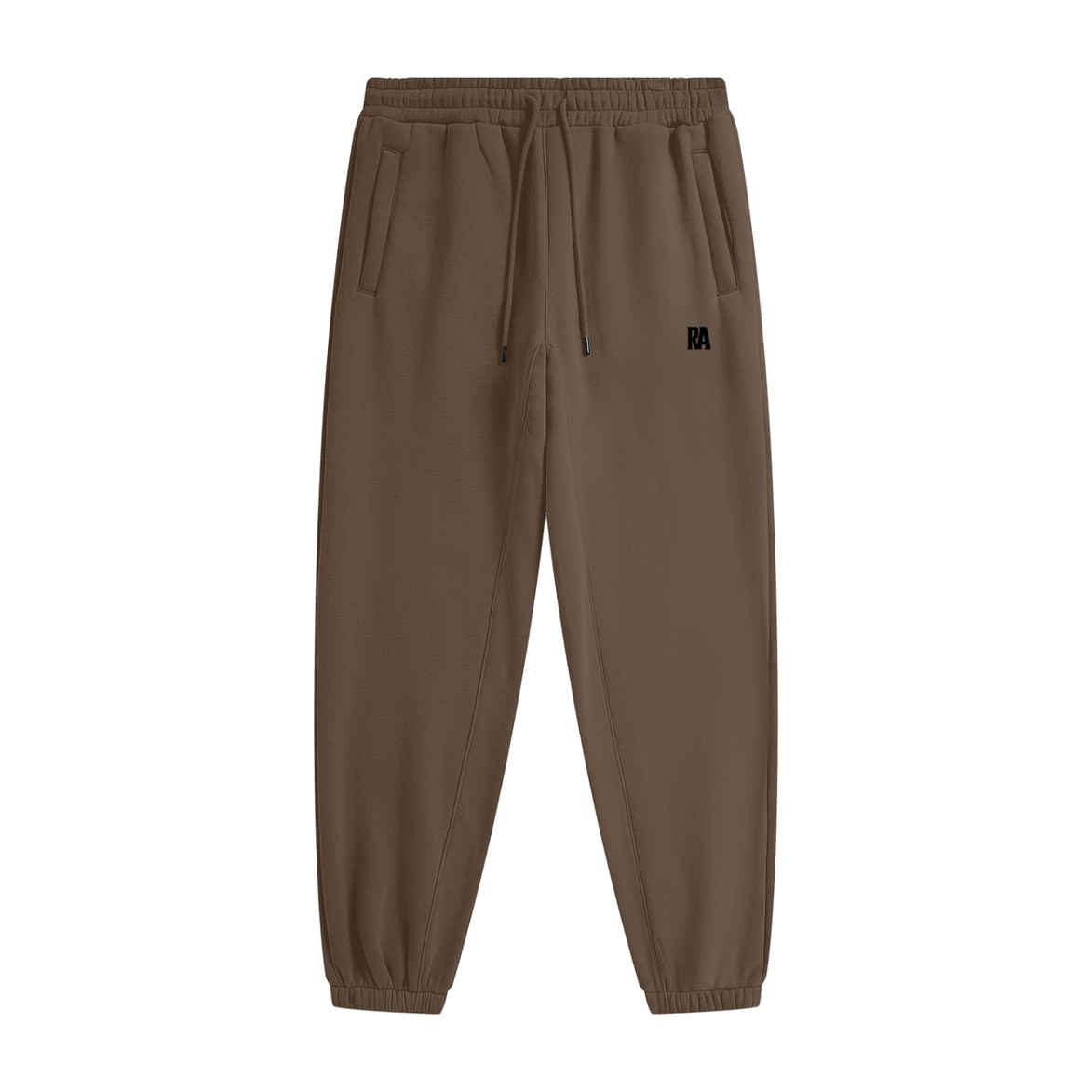 Classic Fleece Joggers Front View Dark Brown