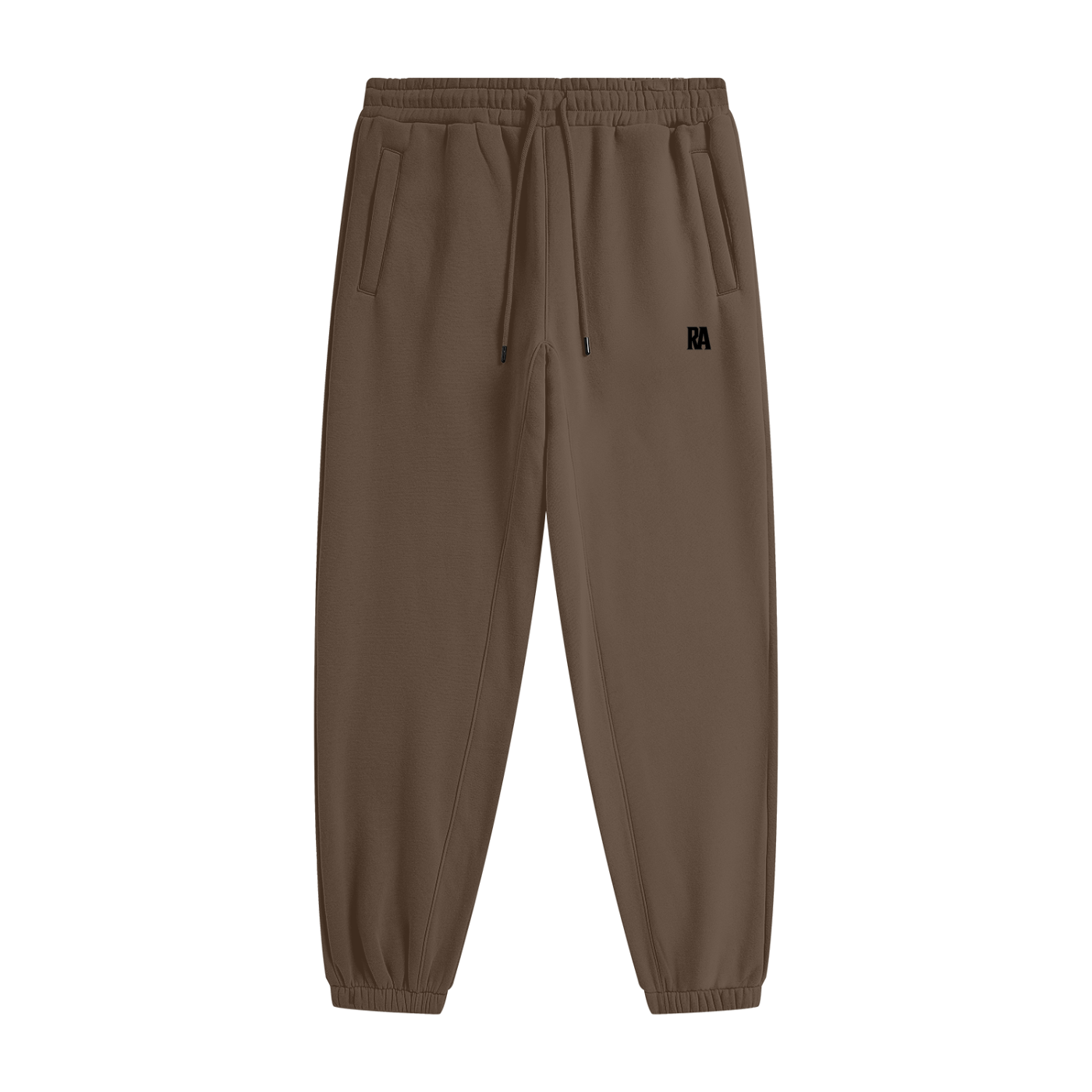Classic Fleece Joggers Front View Dark Brown