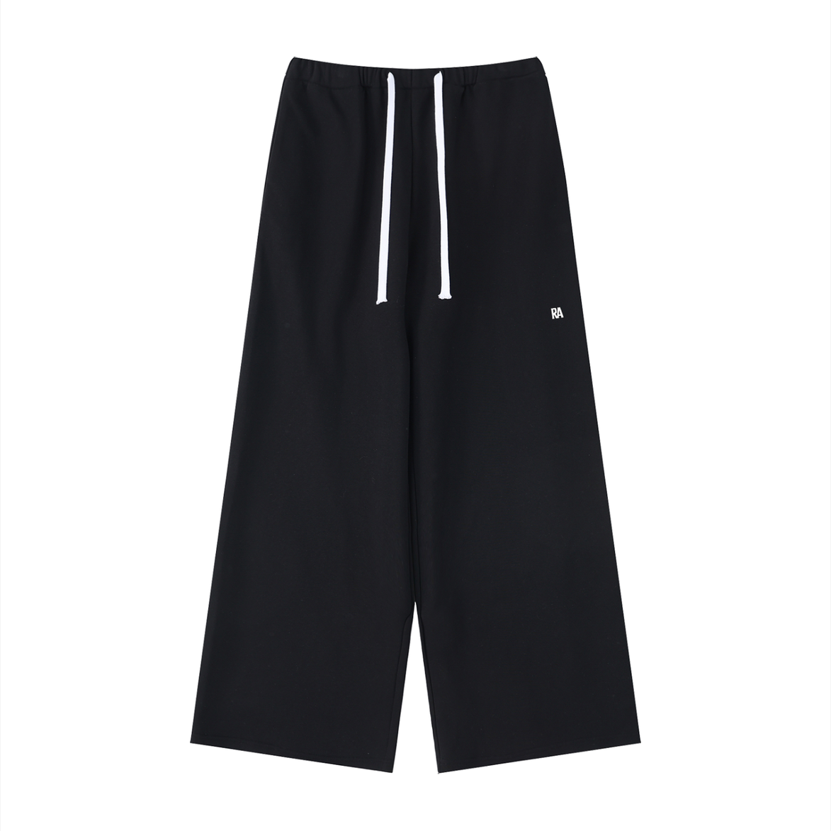 Cosy Baggy Sweatpants Front View Black