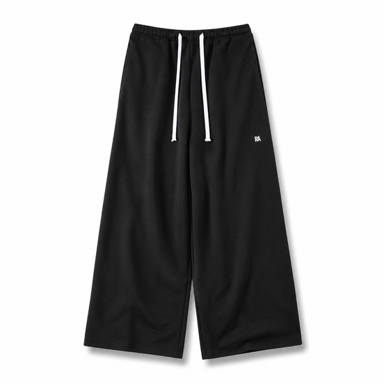 Cosy_Baggy_Sweatpants_Front_View_Black Version