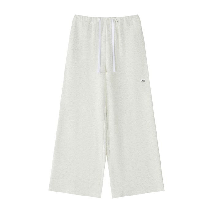 Cosy Baggy Sweatpants Front View Oat White