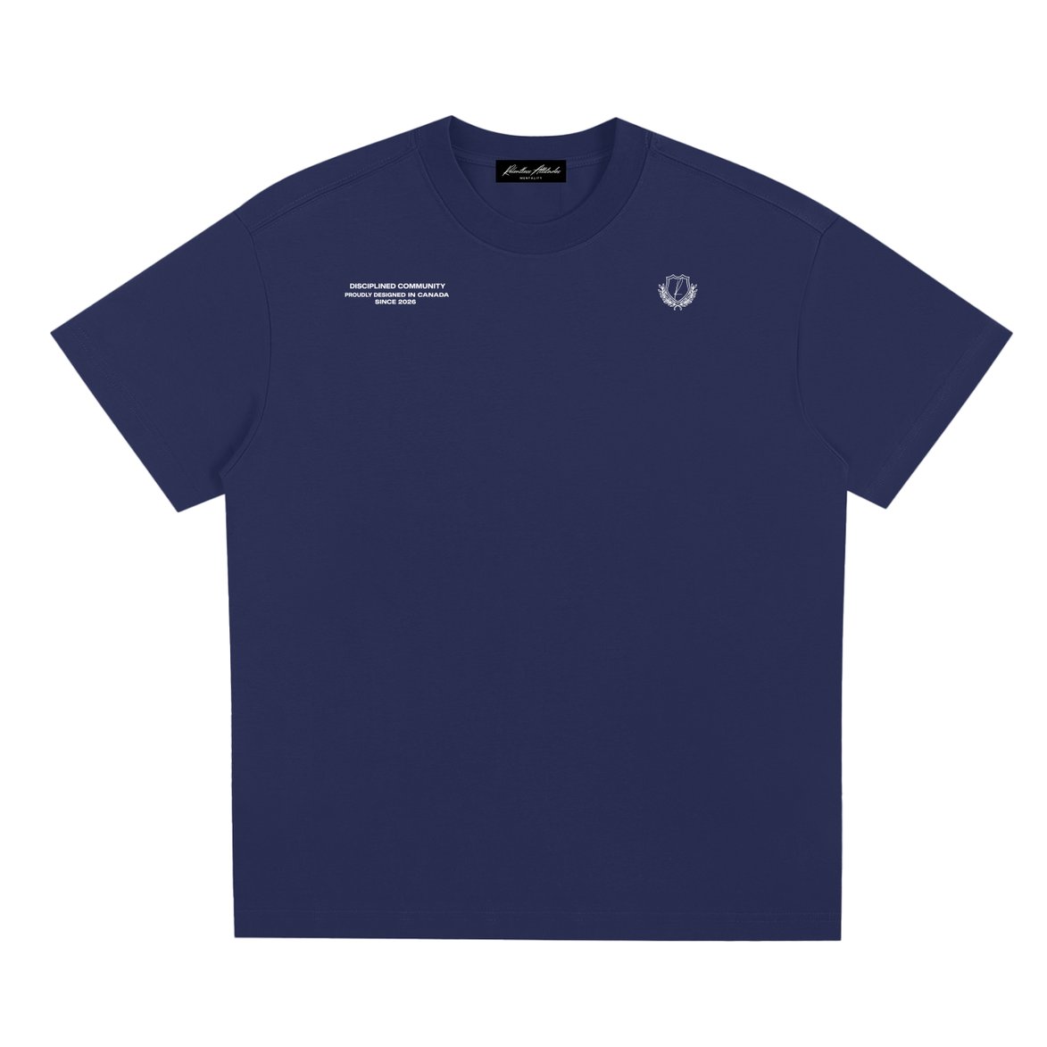 Disciplined Community Sorona T-Shirt navy blue front