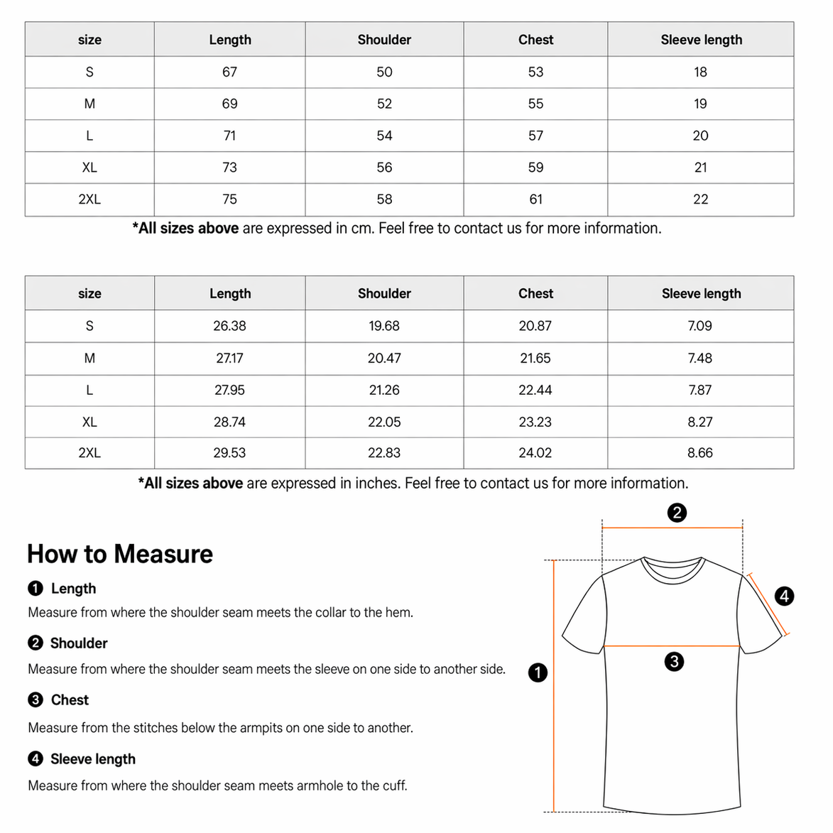 Disciplined Community Sorona T-Shirt's size guide
