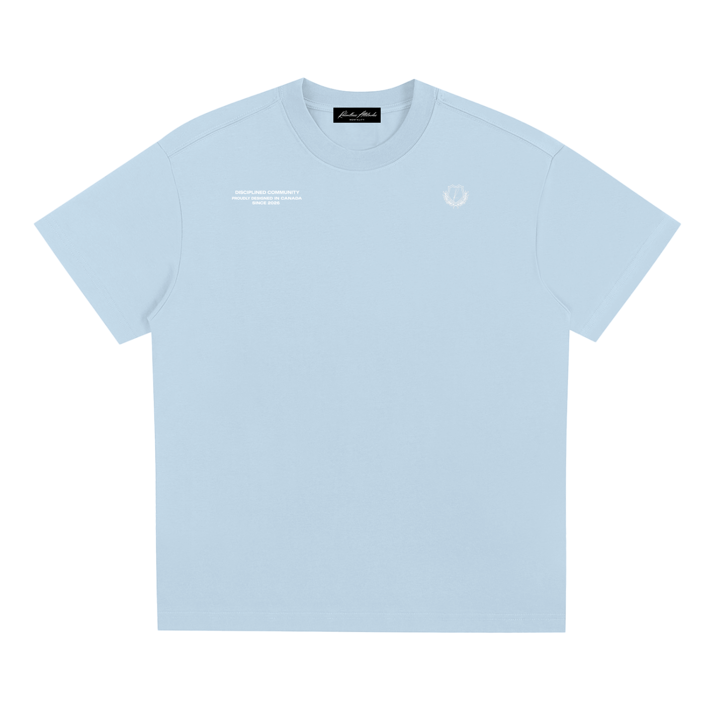 Disciplined Community Sorona T-Shirt sky blue front