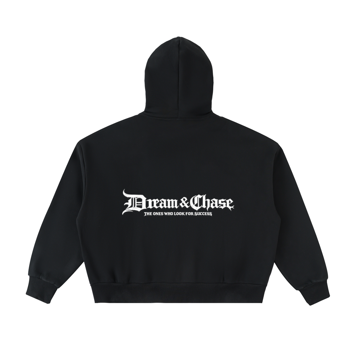 Fleeced Full-Zip Hoodie black back