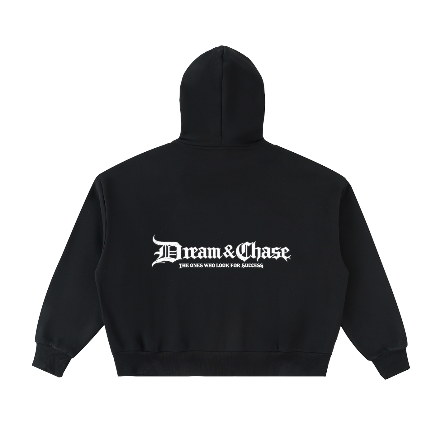 Fleeced Full-Zip Hoodie black back