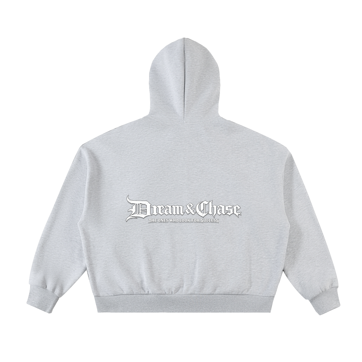 Fleeced Full-Zip Hoodie cement gray back