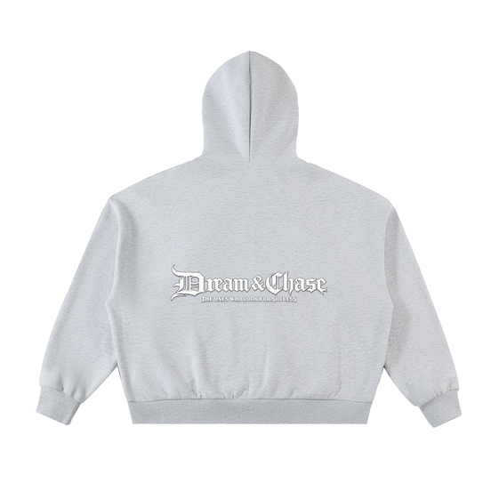 Fleeced Full-Zip Hoodie cement gray back