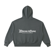 Fleeced Full-Zip Hoodie dark gray back