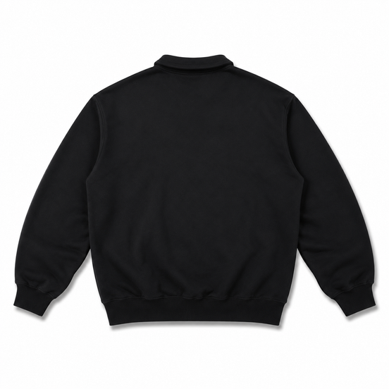 Heavyweight Polo Sweatshirt Balck Back