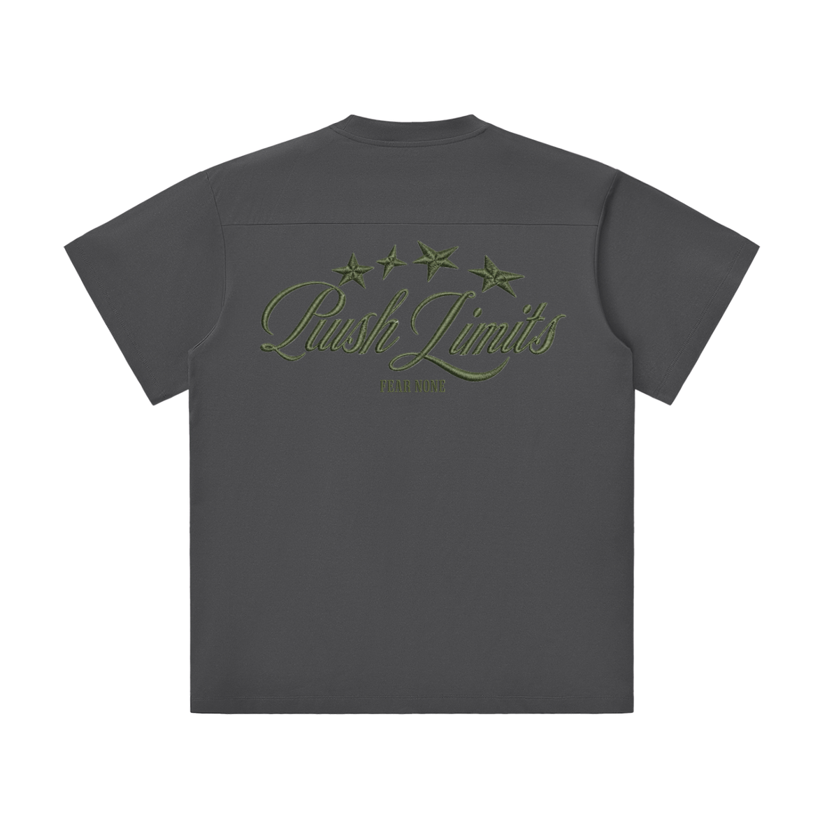 Lightweight T-Shirt Push Limits charcoal gray back