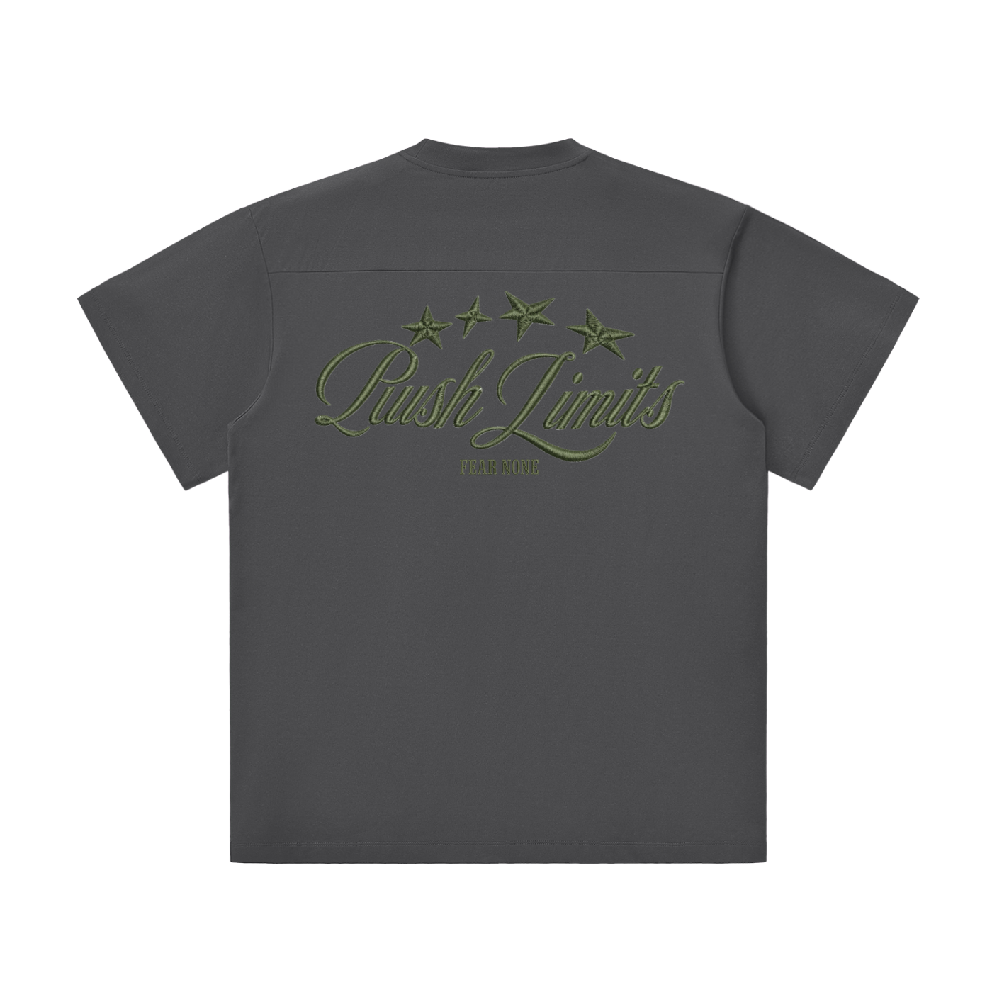 Lightweight T-Shirt Push Limits charcoal gray back