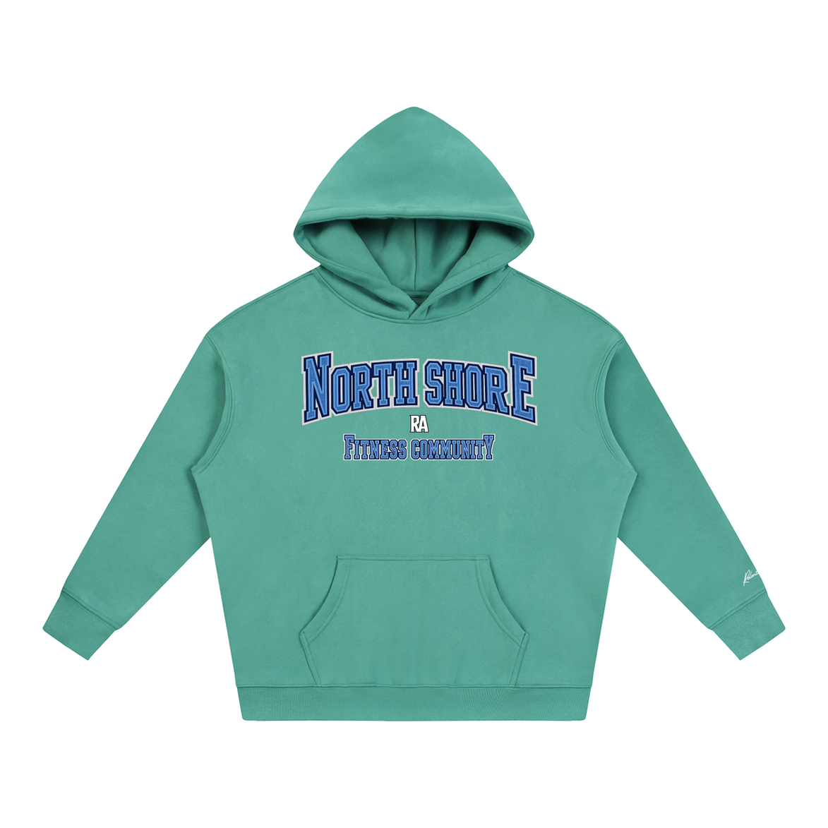North Shore Heavyweight Hoodie Front View Dark Turquoise