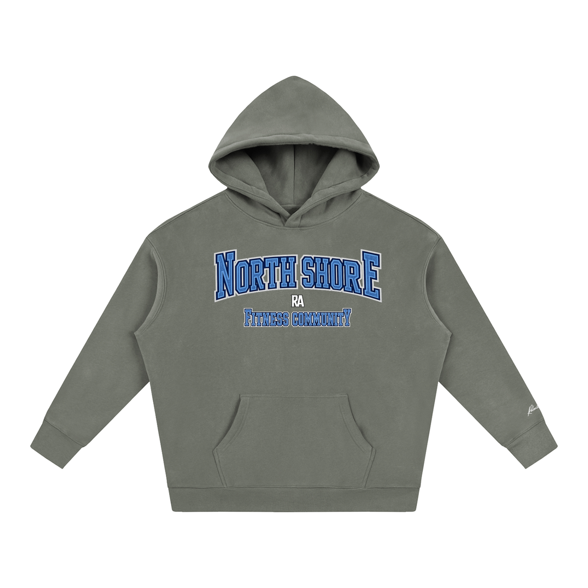 North Shore Heavyweight Hoodie Front View Gray