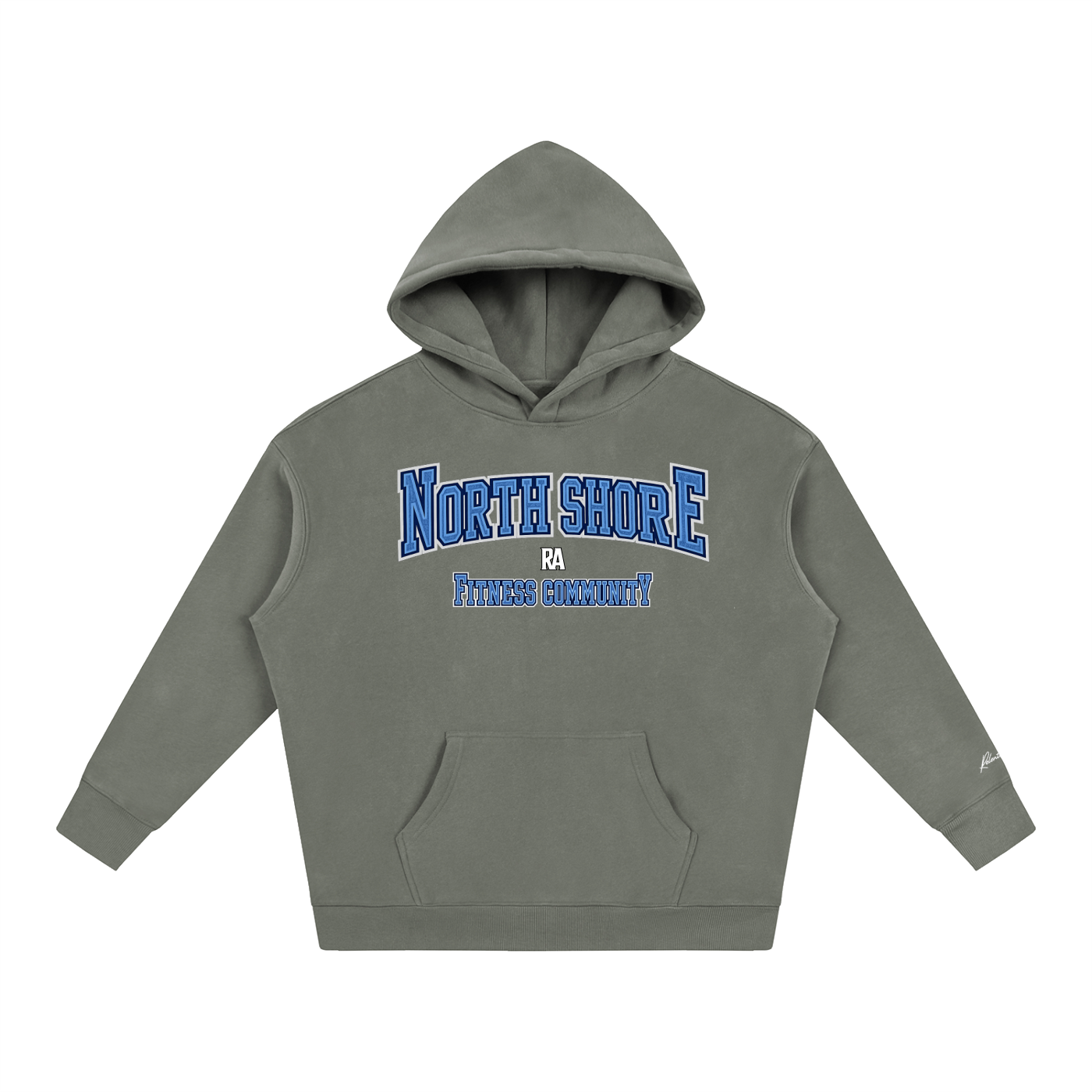 North Shore Heavyweight Hoodie Front View Gray