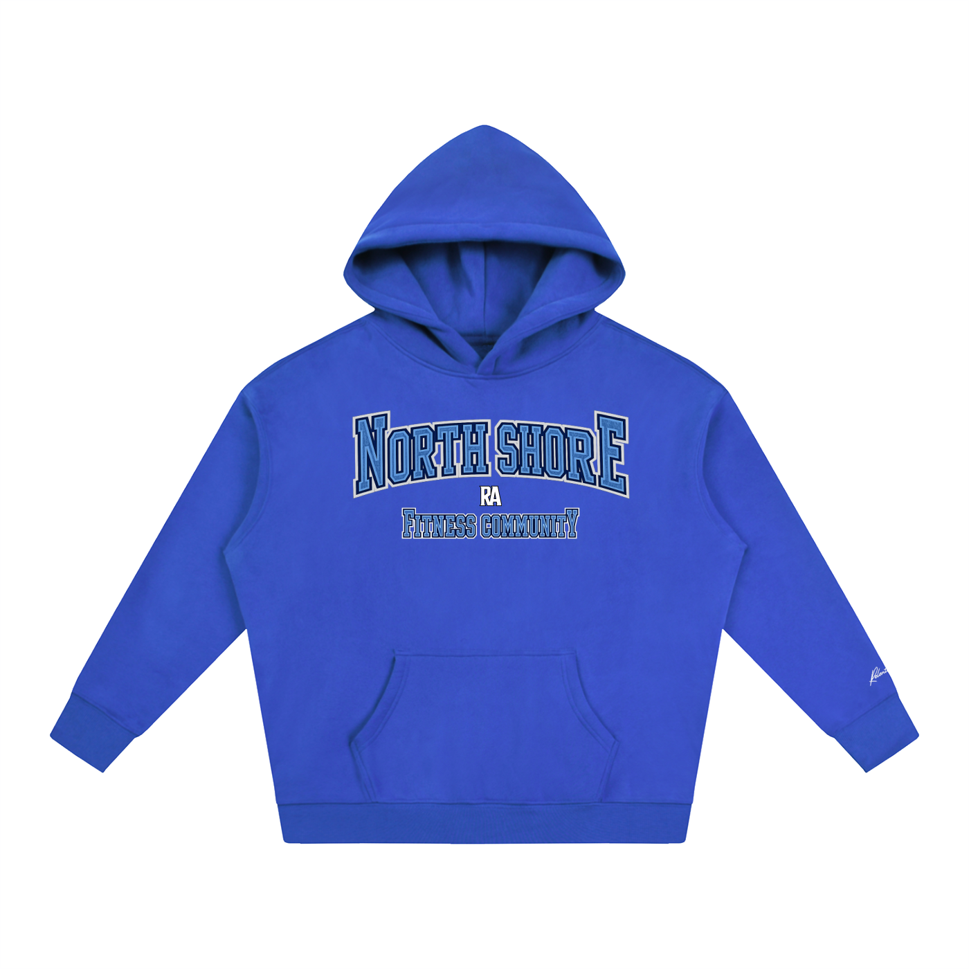 North Shore Heavyweight Hoodie Front View Klein Blue