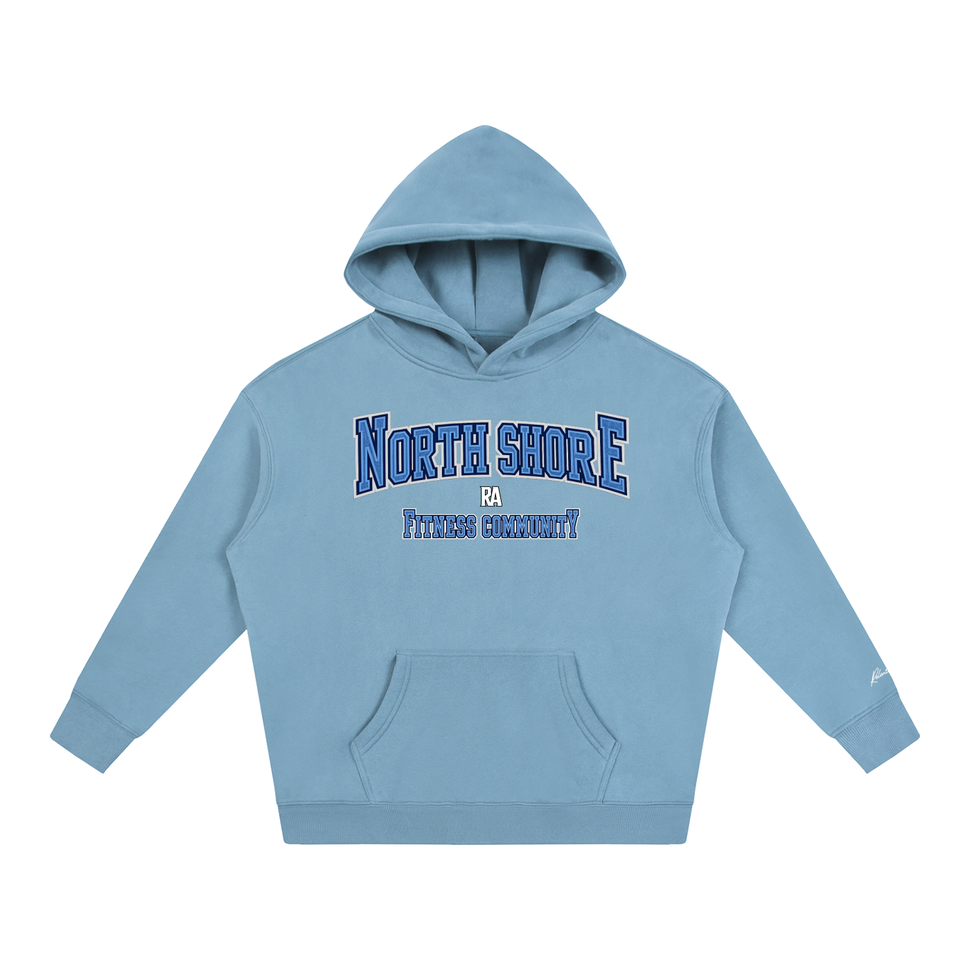 North Shore Heavyweight Hoodie Front View Medium Blue