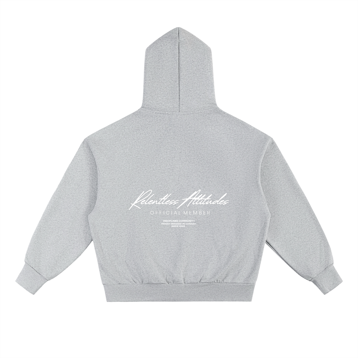 Official Member Hoodie Back View Flower Gray