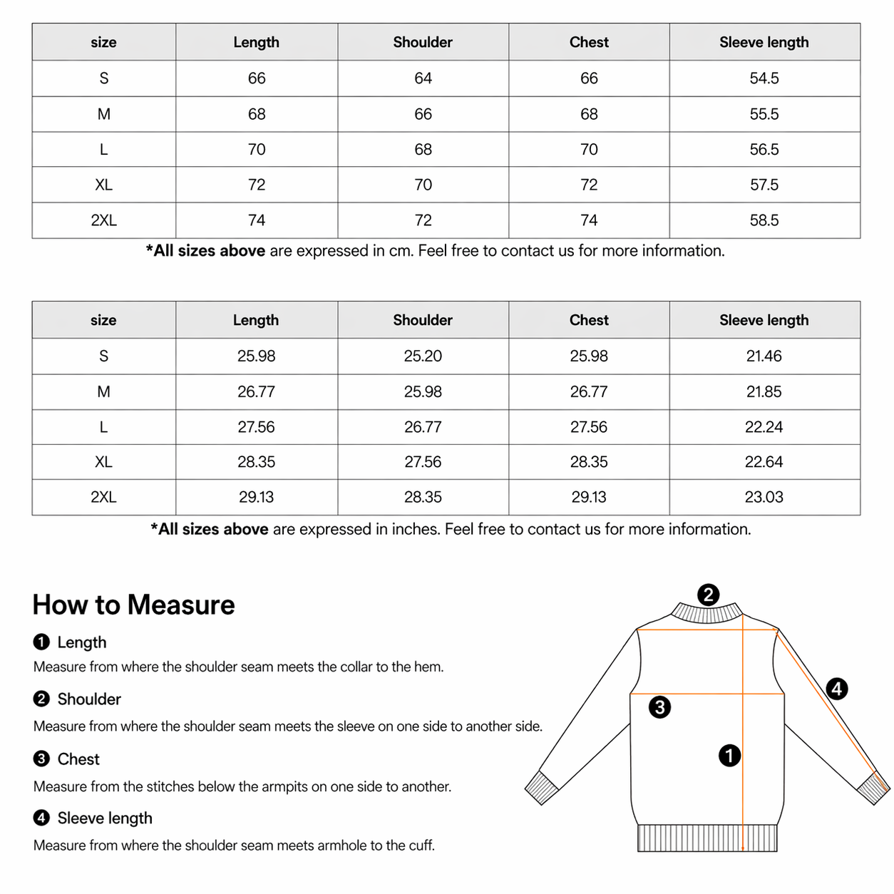 Official Member Hoodie Size Guide