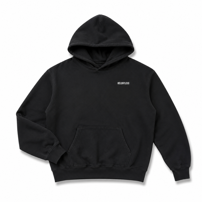 Standard Relentless Hoodie Black Front