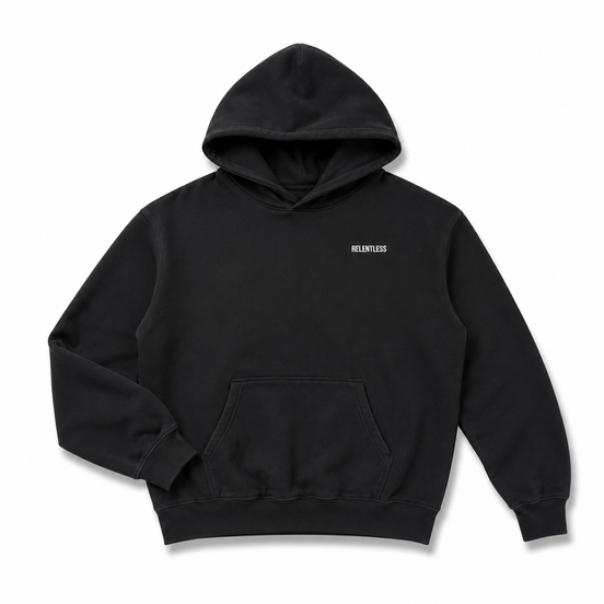 Standard Relentless Hoodie Black Front