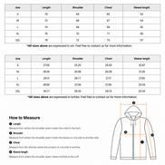 Standard Relentless Hoodie size guide
