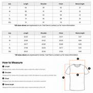 Vision Legacy T-Shirt size guide