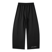 Wide Leg Panel Sweatpants black back