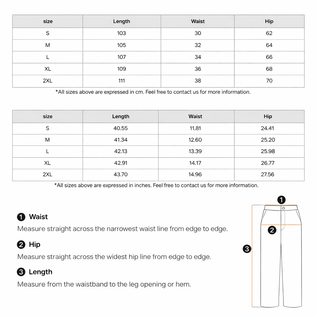 Wide Leg Panel Sweatpants size guide