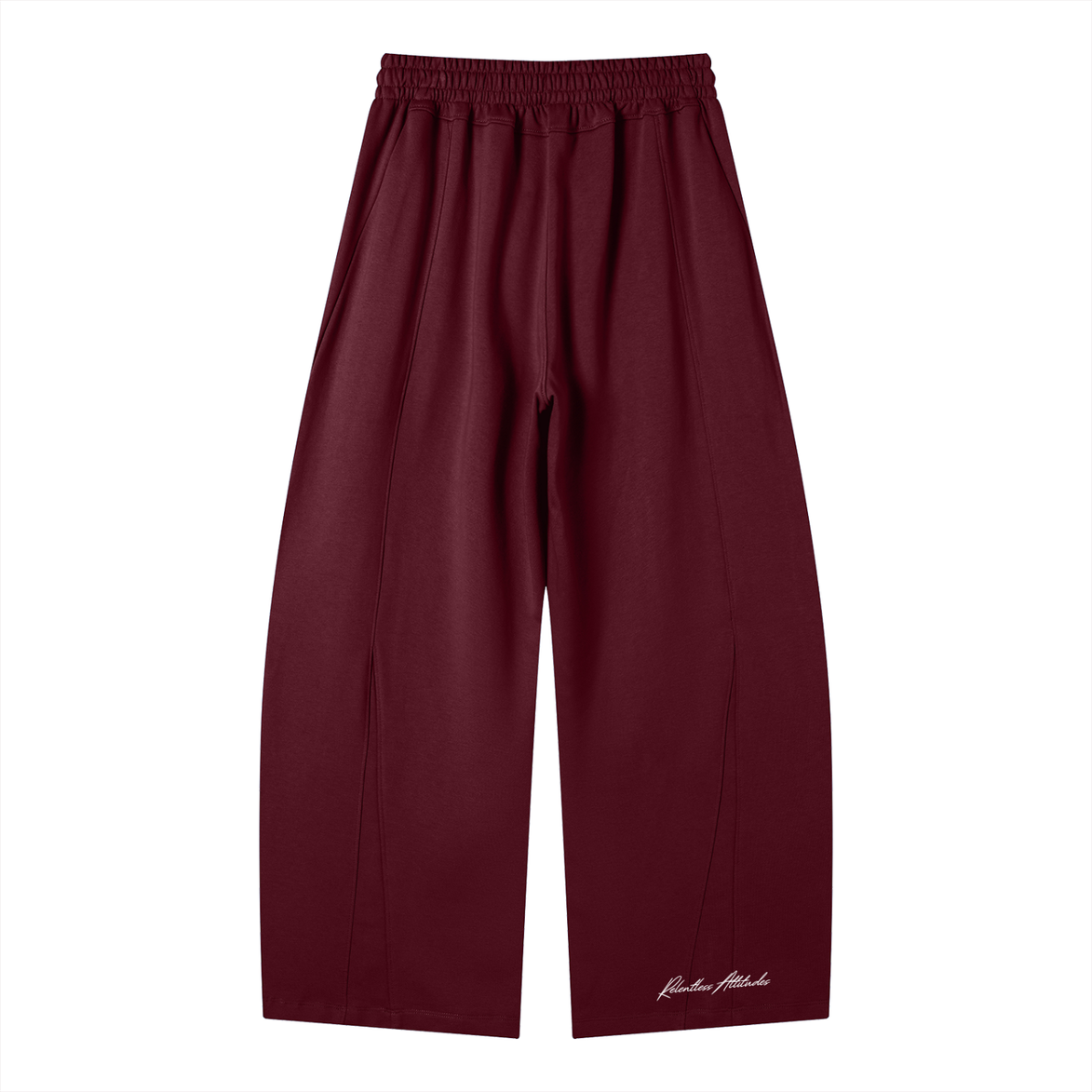 Wide Leg Panel Sweatpants wine red back