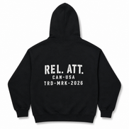 Zip Up Trademark Hoodie Back View Black